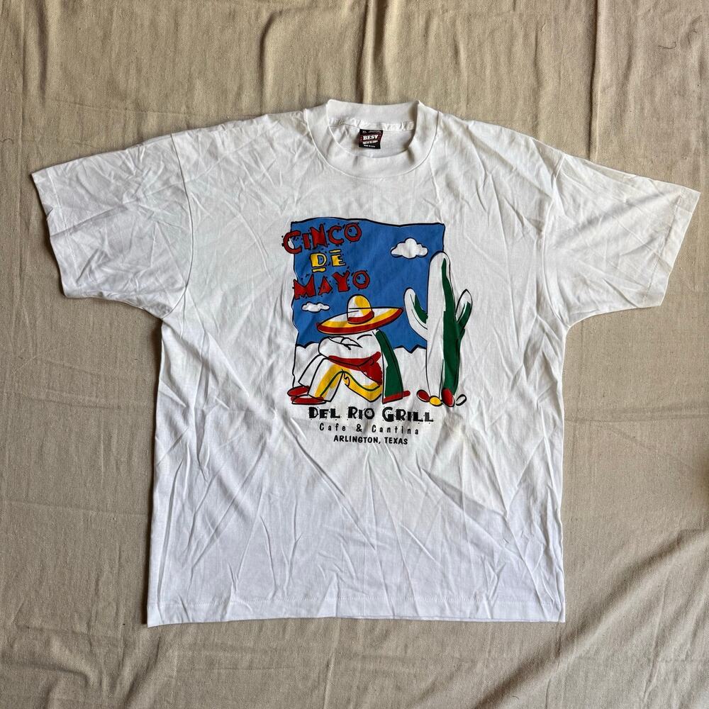 Vintage 90s Fruit of the Loom Best T-Shirt Men's XL Made in USA Single Stitch TX